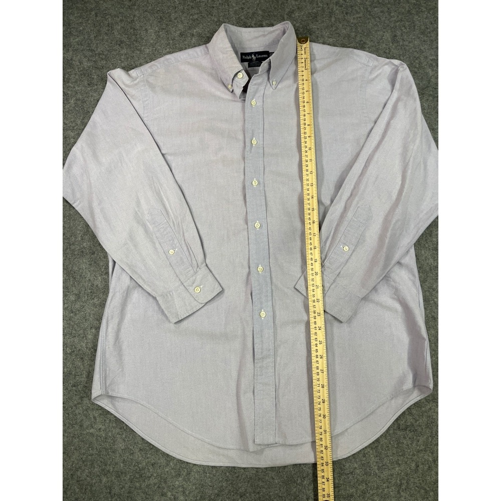 Ralph Lauren Long Sleeve‎ Button Down Shirt Mens 16-33 Lavender Pony Logo - Picture 5 of 8